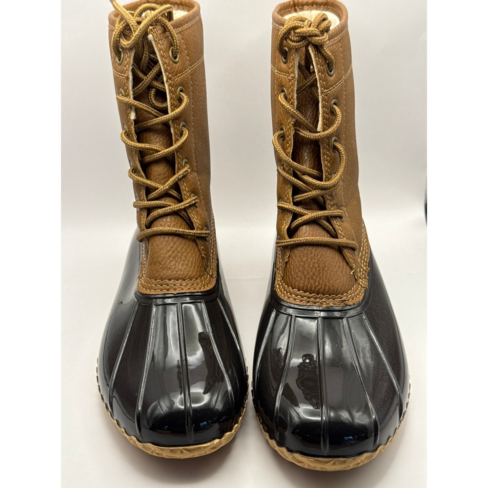 JBU Jambu Maplewood NEW Waterproof Duck Boots Brown Black Faux Fur Size7.5M